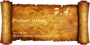 Pucher Alexa névjegykártya